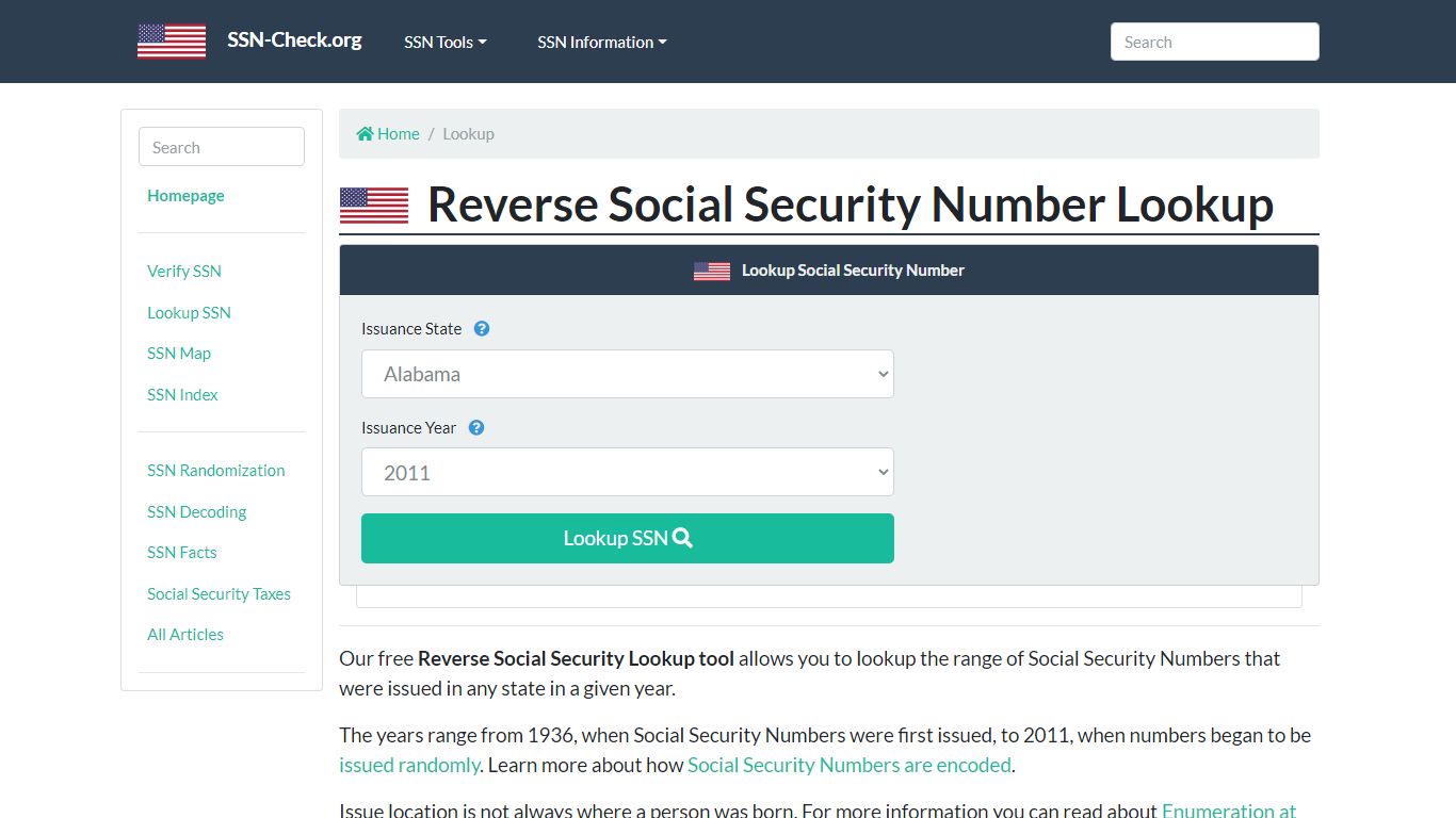 Reverse Social Security Number Lookup - SSN-Check.org